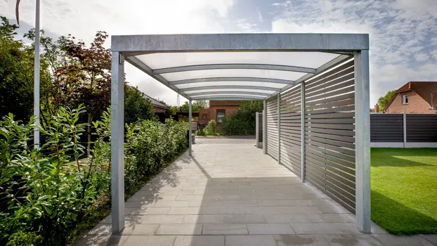 UNA Carport verzinkt in modernem Design von Lyngsøe