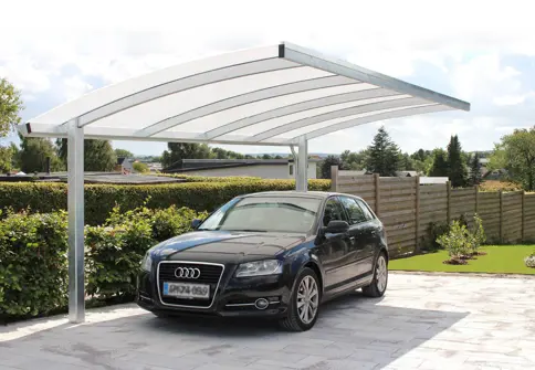 Freischwingender Carport Modell WING für ein Auto
